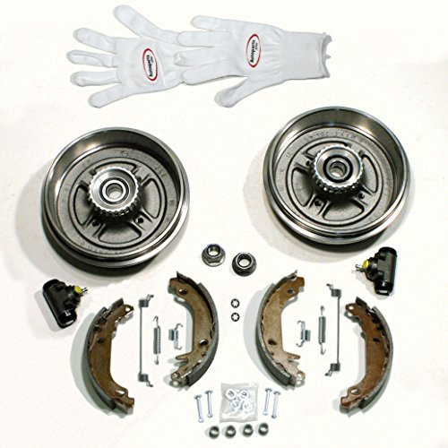 Autoparts-Online Set 60005602 Bremstrommel Set mit ABS-Ringen + Radlagern für hinten/für die Hinterachse