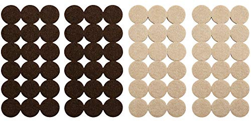 SOFTTOUCH 4771595N Self-Stick 1 Inch Felt Furniture Pads to Protect Hardwood Flooring from Scratches, 72 Piece Value Pack, Oatmeal-Brown