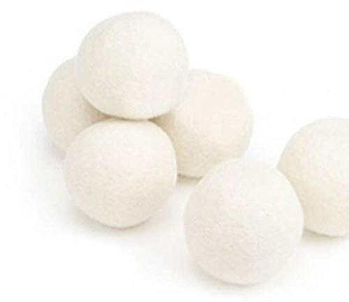 6-Pack 100% Wool Dryer Ball 6-8cm Absorbs Moisture Dry Clothes Zero Pollution No Allergy Less Wrinkles Laundry Dryer Felt Balls,6cm