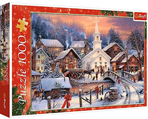 Trefl - Puzzle 1000 Teile, Weiße Weihnachten, Blick auf das Städtchen