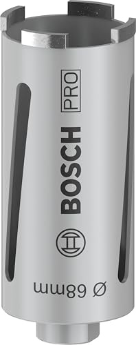 Bosch 1x PRO Trockenbohrkrone, 68 x 150 mm, G 1/2 Zoll | für Kalk- und Sandsteine, Ziegelstein, Ø 68 mm, Professional Zubehör Diamantbohrer