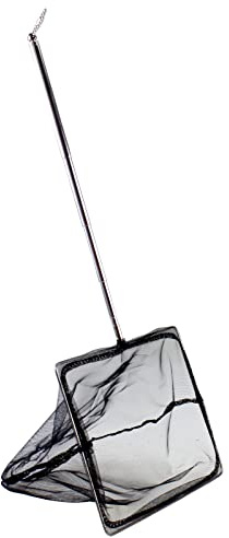 AQUANEAT Aquarium Net with Extendable Long Handle, Adjustable Wastes Skimming Cleaning Tools for Fish Tanks, 8 inch