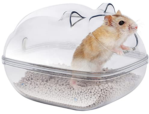 Vesaneae Hamster Haustier Badezimmer, Hamstersand Badezimmer Kunststoff Kleines, Hamster Badezimmer Badewanne, Hamster Toilette Badezimmer, Hamster Transparent Badezimmer für Hamster Meerschweinchen