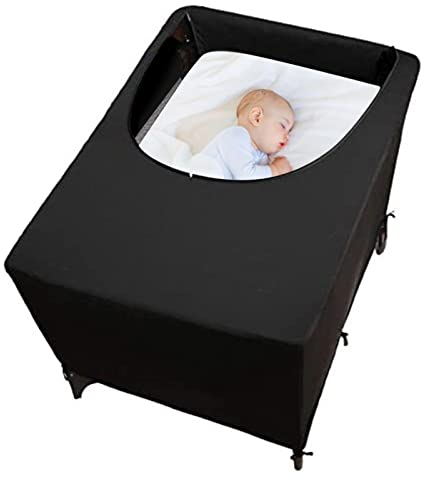 LANGYA Verdunkelungs-Kinderbett-Abdeckung | Betthimmelbezug für Guten Schlaf,Tragbares, dehnbares Verdunkelungszelt, Netzzeltschirm für Nickerchen im Freien, Spielen oder Schlafen, babysicherer