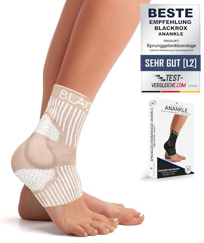 BLACKROX ankelbandage ankelrem med silikonstöd fotled bandage sport ankelbandage höger vänster kvinnor män fotbandage fotledsbandage häst, fotboll (L)