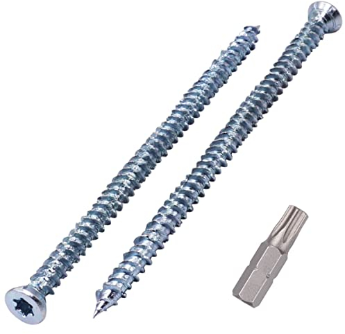 SKIR'CO (60 Stück) Betonschrauben, verzinkt 7,5 x 132 mm Senkkopf, Mauerwerk Schrauben, Rahmen Befestigungsschraube