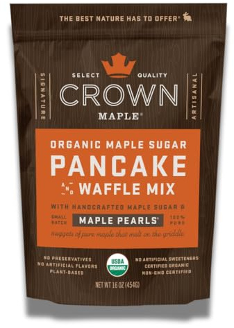 Crown Maple Organic Maple Sugar Pancake Mix, Pfannenkuchen-Mix | Bio-Backmischung für Premium-Pfannkuchen, verfeinert mit echtem Ahornzucker. Für ein natürlich süßes Frühstück