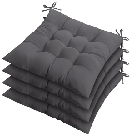 ZZZMRH Chair Cushions Pack of 6 Seat Pads for Dining Chairs, Garden Chair Cushions Tie On_9 Stitch_D-grey Indoor/Outdoor Seat Cushions Comfortable Chair Pads for Kitchen Seat Pads 9 stitch cushions