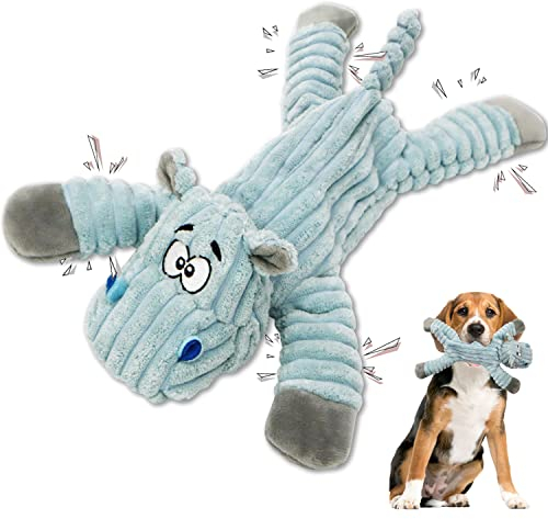 Hundespielzeug, Hunde Spielzeug, Plüschhundespielzeug, quietschendes Hundespielzeug, welpenspielzeug, gefüllte Hundekauspielzeug für Welpen, kleine, mittlere, große Hunde (Nilpferd)