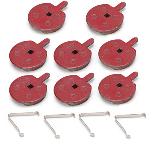 Pilipane scheibenbremsbeläge Fahrrad, bremsbelag rund, MTB bremsbeläge, 4 Paar Halbmetall-Bremsklötze, 28,5 x 22,5 mm, für BB5-Fahrrad, leise, verschleißfest, mit 4 Sicherungsring