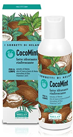 Helan, I Sorbetti CocoMint - Crema Corpo Idratante Pelle Secca Fluida, Crema Corpo Profumata Donna e Uomo Rinfrescante con Menta, Olio di Cocco e Vitamina C, Latte Profumato con Vitamina E, 150 ml