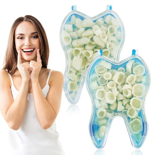 SKHAOVS 100 Piezas Corona de Dientes, Corona Temporal, Dentadura Postiza, Corona de Dientes Resistente Temporal, Kit de Reparación de Dientes Temporal, Dientes Frontales Dientes Posteriores (2)