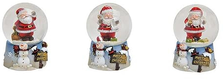 3 Stück Schneekugel Weihnachten Nikolaus Deko Figuren 5x6x5 cm