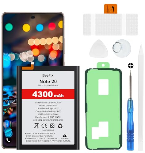 Akku für Samsung Galaxy Note 20, 4300mAh Hoch Kapazitiver Ersatzakku Li-Ion Polymer für Galaxy Note 20(EB-BN980ABY) mit professionellem Reparaturwerkzeug