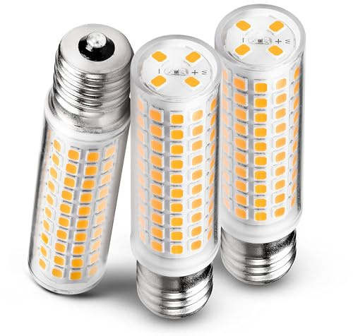 Heifymi E17 10 Watt LED Bulb 100W Equivalent 2700K Warm White 1000lm Non-Dimmable 120V E17 Intermediate Base LED Bulb for Desk Lamp, Ceiling Fan Lights, Headboard Reading Lights, Chandelier, 3 Pack