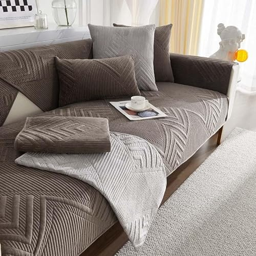 YWQJL sofabezug U Form eck L Form,Sofa überzug Geeignet für 3/4/2/1Sitzplätze Couch überzug Rutschfester Sofa Cover Schutz vor Kratzern für Katzen und Hunde sofadecke(B-8,90x120cm)