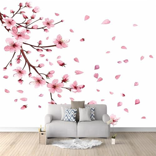 Fotomurale Premium 350 x 256 cm Fiori di ciliegio giapponesi Fotomurali Moda Decorazione da Muro Camera Letto Design Carta da Parati