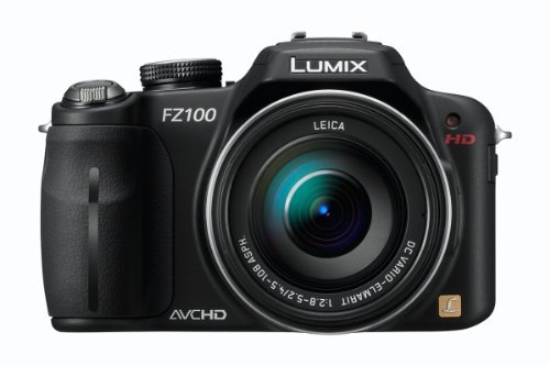 Panasonic Lumix FZ100 14.1MP Digital Camera - Black (3.0 inch TFT LCD Display, LEICA DC Lens with 24x Optical Zoom and Full HD Movie) (Renewed)