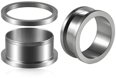 Calefee 19mm Flesh Tunnel, Titan Flesh Plug Tunnel Schraubgewinde Tunnel Stretching Damen Ohr Expander 2 Stücke