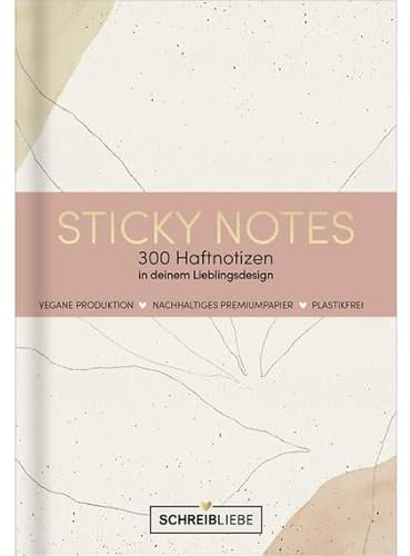 Korsch Verlag Sticky Notes Harmonie vegan - Notizzettel-Set, selbstklebende Haftnotizen mit 300 Sticker insgesamt - 10,5 cm x 15,2 cm - SchreibLiebe
