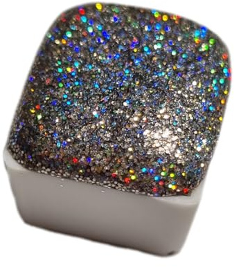 GLOWYBOX Holografische Glitter Aquarellfarbe, Glitzer Aquarell für besondere Highlight Glitzerwasserfarben Holographische Farbe Glitter Farbe 1/2 Pfanne 2 ml (Silber Mit Holografisch-Glitzer)