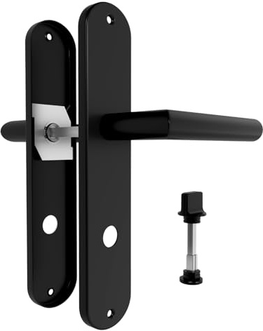 AwmnSrman Drückergarnitur WC Badezimmer Türschloss Türgriffe Innentüren Türklinke 240 * 50 mm Schwarz