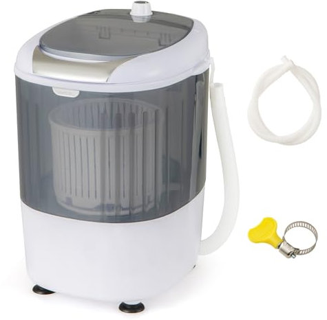 GiantexUK 2-in-1 Mini Washing Machine, Single Tub Washer and Spin Dryer with Timing Function, Portable Laundry Machine for Travel Camping Dormitory and Apartments (Grey + White)