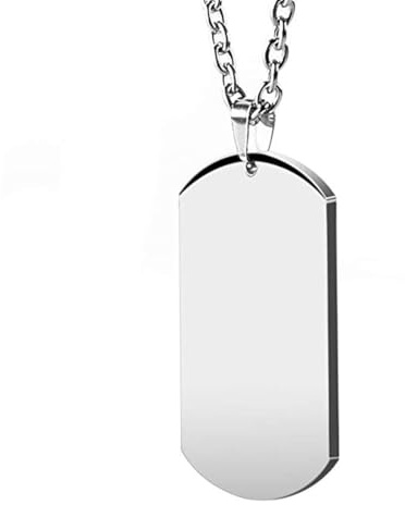 HZMAN Herren hochglanzpoliert Edelstahl Dog Tag Anhänger Halskette 22+2 Zoll Gliederkette Schmuck Geschenk