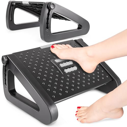 Ergonomische Fußstütze Schreibtisch Mit Massage - Höhenverstellbare Fußablage Schreibtisch für Büro und Zuhause - Fussstütze - Fußbank Schreibtisch - Footrest