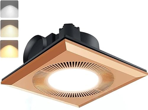 WCSHMJ Rose Gold Bathroom Exhaust Fan with 3CCT LED Light - 110 CFM 1.0 Sones Quiet, Ceiling Mount for Bathroom/Laundry/Hotel (3000K/4000K/6500K)