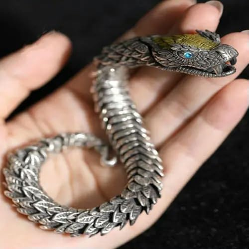 925 Silber Drache/Schlange Wikinger Armband Herren Geschenk Armreif Schmuck-23cm-Schlangenarmband