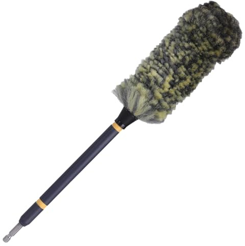 Mr. Detroit - Drill Wheel Brush w/Durable Soft Wool Microfiber Bristles and Steel Shaft for Car Tires, Wheels, Rims, Brakes and Any Other Narrow Spaces| Rim Brush Cleaning Tool w/Non-Scratch Bristle