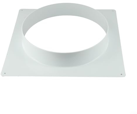 Bebykilemi Connettore per condotto di ventilazione con flangia diritta per tubo di ventilazione in plastica, giunto inferiore quadrato, per aspiratore, cucina, bagno, cappa (250 mm)