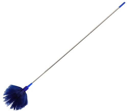 Healifty Spazzola Ragnatele Telescopica Blu per Pulizia Soffitti e Angoli Spolverino Manico Estendibile per Rimozione Polvere e Ragnatele Utensile Casa e Giardino