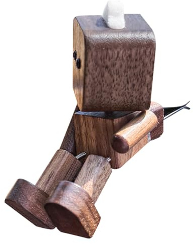 Lisutupode Decoración de salpicadero para coche, decoración de madera, figura humana en forma de tablero de instrumentos, adorno escultórico con patas oscilantes para salidas familiares