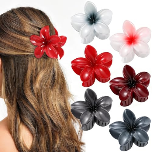 Pinzas Pelo Flores, 6 Piezas Horquillas Flores Pelo Mujer, Flower Hair Clip, Accesorios Pelo Flores Hawaianas para Accesorios de Verano, Cumpleaños, Boda, Fiesta (B)