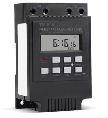Minuteur numérique programmable 30 A, cycle hebdomadaire de 7 jours pour systèmes 110 V 120 V, pour relais avec 17 réglages marche/arrêt, 1 min à 168 heures Ra