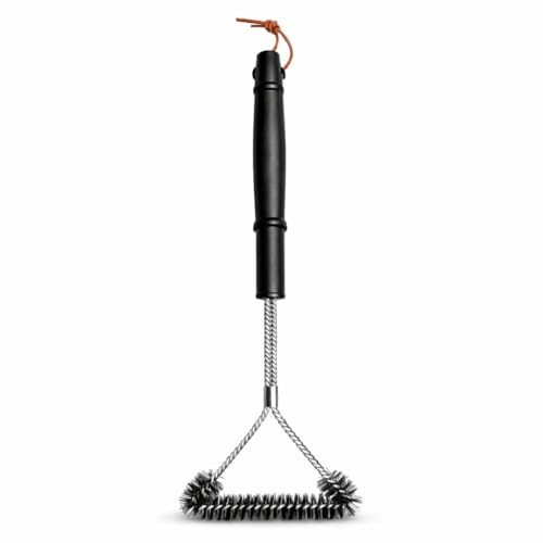 BBQ Grillbürste Dreieckig mit Edelstahlborsten – Effektive Grillrost Reinigungsbürste mit Ergonomischem Griff