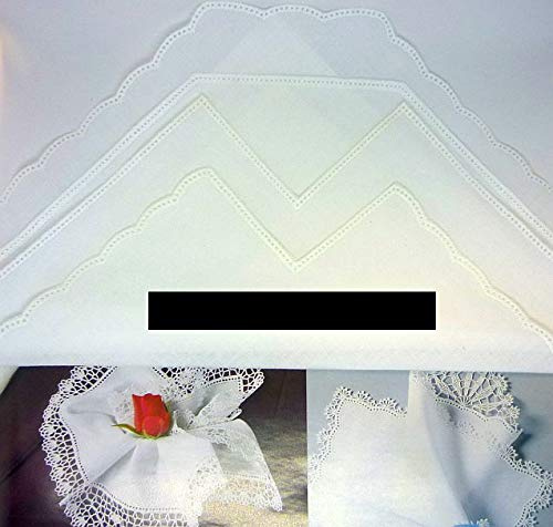 Nähstübl 4 Stück Taschentücher zum umhäkeln mit Ecke ca. 25x25 cm weiß