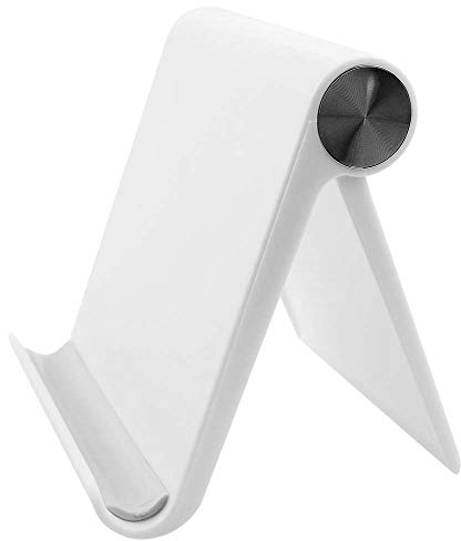 GORWRICH Mobile Phone Holder, Desktop Mobile Stand and Tablet Stand Holder with Adjustable Angle (White)
