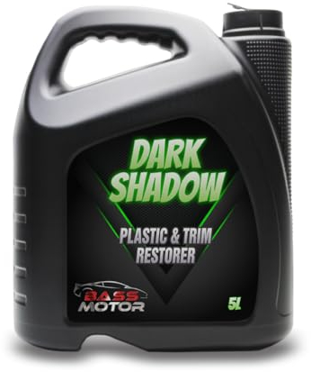 BassMotor Abrillantador Hidratador de Plástico y Neumáticos Coche Moto Restaurador Gomas Viejas Recupera Brillo Interior y Exterior para Lavado en Casa - Dark Shadow, 5 litros