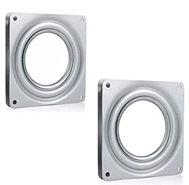 Druckkugellager Lager,2 Stück Drehbeschlag 360°Drehteller,Drehkranz,Silber Drehscheiben,zum Schrauben Quadratisches Schwenkplatte für Anzeigen-Regal und Möbel küche TV Rack Schreibtisch Esstisch.