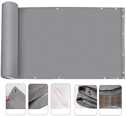 LIFEIBO 1.1 Meters Decorative Fence Windproof Privacy Screen 90% UV Protection Breathable Canopy For Terrace Balcony Outdoor Shade Cloth With Grommet,20 Sizes (Color : Gray, Size : 1.1x15m)
