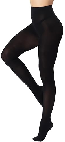 DUCMODA Medias para Mujer 80D Pantimedias Mutlicolor Leotardos de Cintura Alta Pantys y Media de Fiesta y Uso Diario negras m