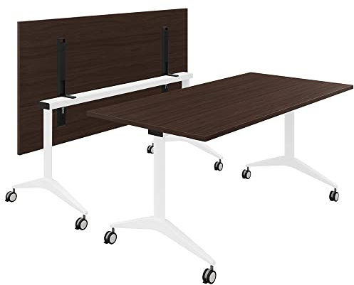 Weber Büro Besprechungstisch Savio 160 x 80 cm | Klappbar | Rollbar | Klapptisch | Nussbaum