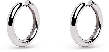 SINGULARU - Pendientes Aro Carmen M. Latón con Acabado Baño de Oro de 18 Kt o Rodio. Combinable Ligero. Cierre Click/Congo. Joyas para Mujer