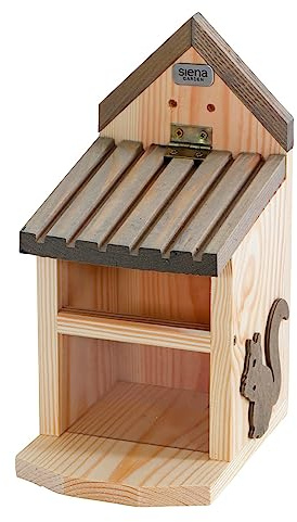 Futterstation Eichhhörnchen Nussknacker Kiefer FSC 100%, 14x17x29 cm