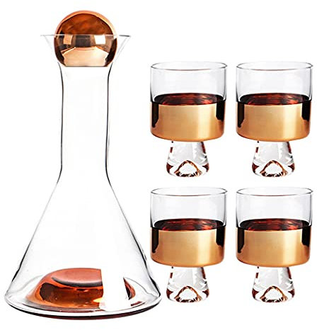 Wine Decanter/Wine Decanter Carafe Minimalist Modern Decanter Light Luxury Home Whiskey Red Wine Pouring Jug Golden Glass Triangle Jug Decanter Home Set Decoration Red Wine Decanter/Wine Decanters ( S