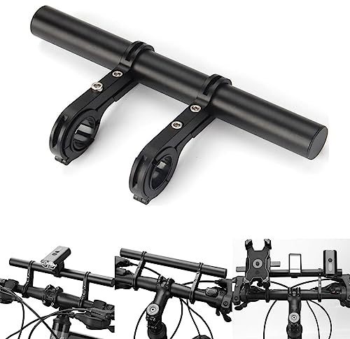 Bike Handlebar Extender,Aluminum Alloy Handlebar Extensions Double Bike Handlebar Bracket For Bike Mounts,Extender Bars, Headlights,Light Lamp (20cm)