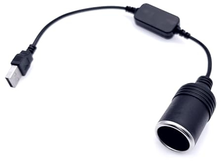 JZK 35 cm, 5 V USB A Stecker auf 12 V Auto-Zigarettenanzünder-Buchse, Konverter für Fahrrekorder, DVR, Dash-Kamera, GPS, Auto-Zigarettenanzünder-USB-Buchse für Dashcam
